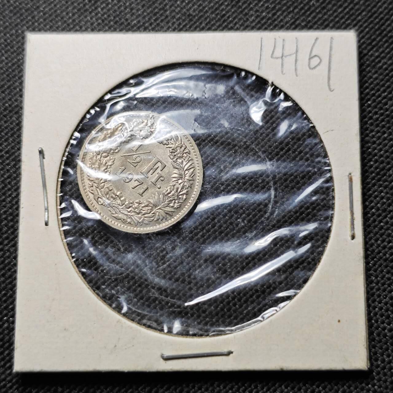 KK钱币收藏小铺  第414期 2月预留时间 周末发货 1971瑞士1/2法郎 好品