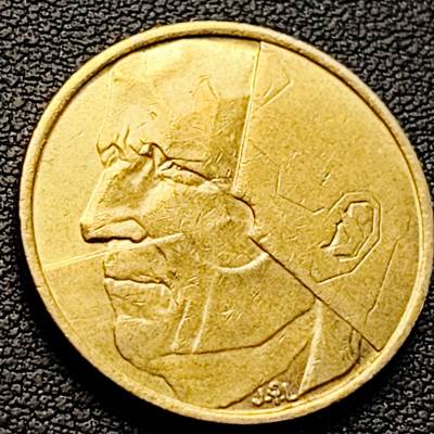 泉币菌-第218场-拍品多 请提前出价 - 1986年 比利时 5法郎铜币 分裂的人格 24mm