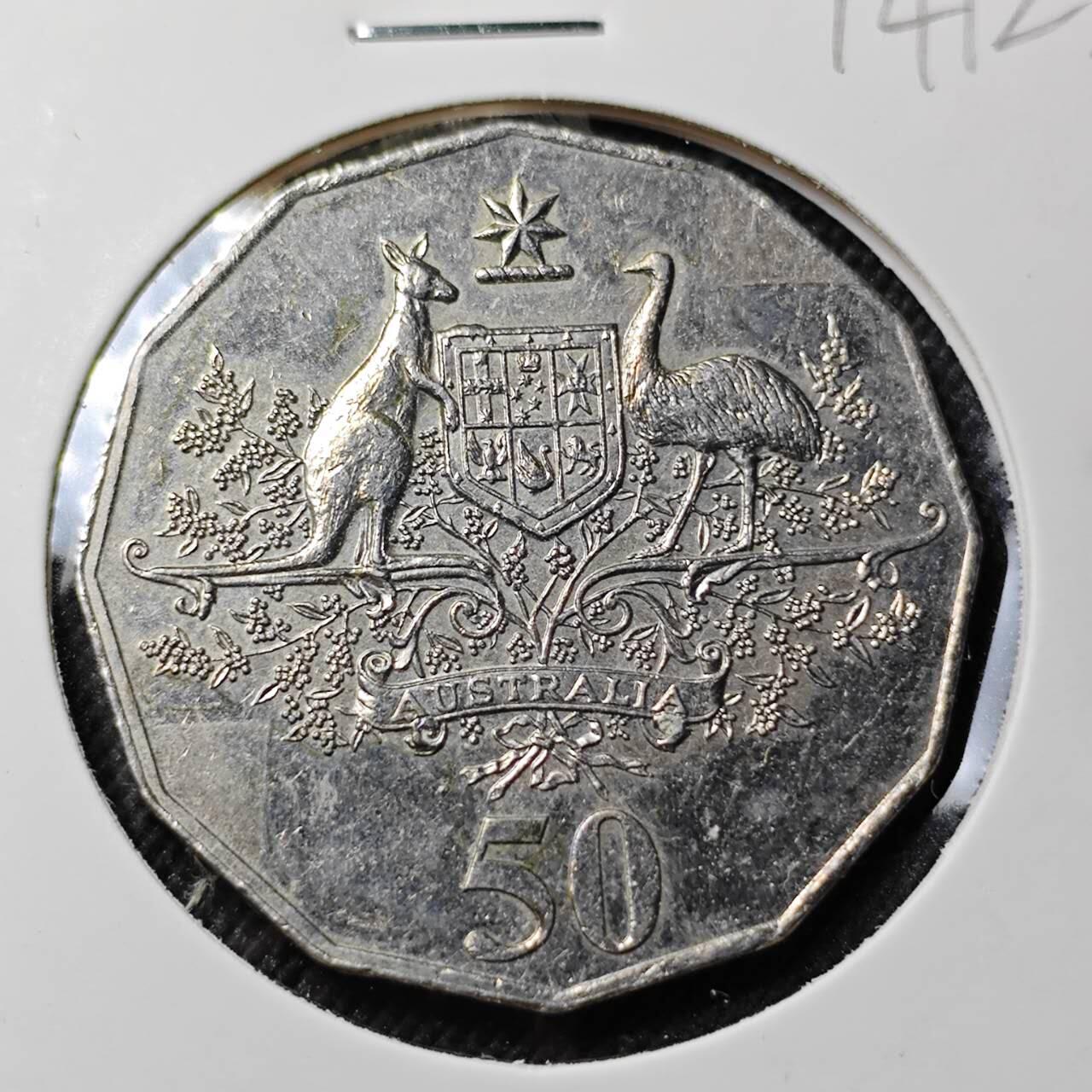 KK钱币收藏小铺  第414期 2月预留时间 周末发货 2001澳大利亚50分 纪念币