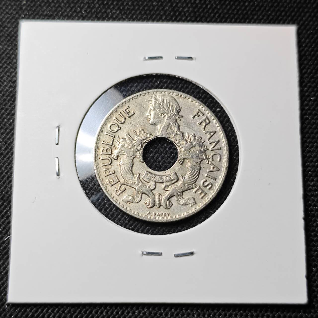 KK钱币收藏小铺  第414期 2月预留时间 周末发货 1938法属印度支那5分 