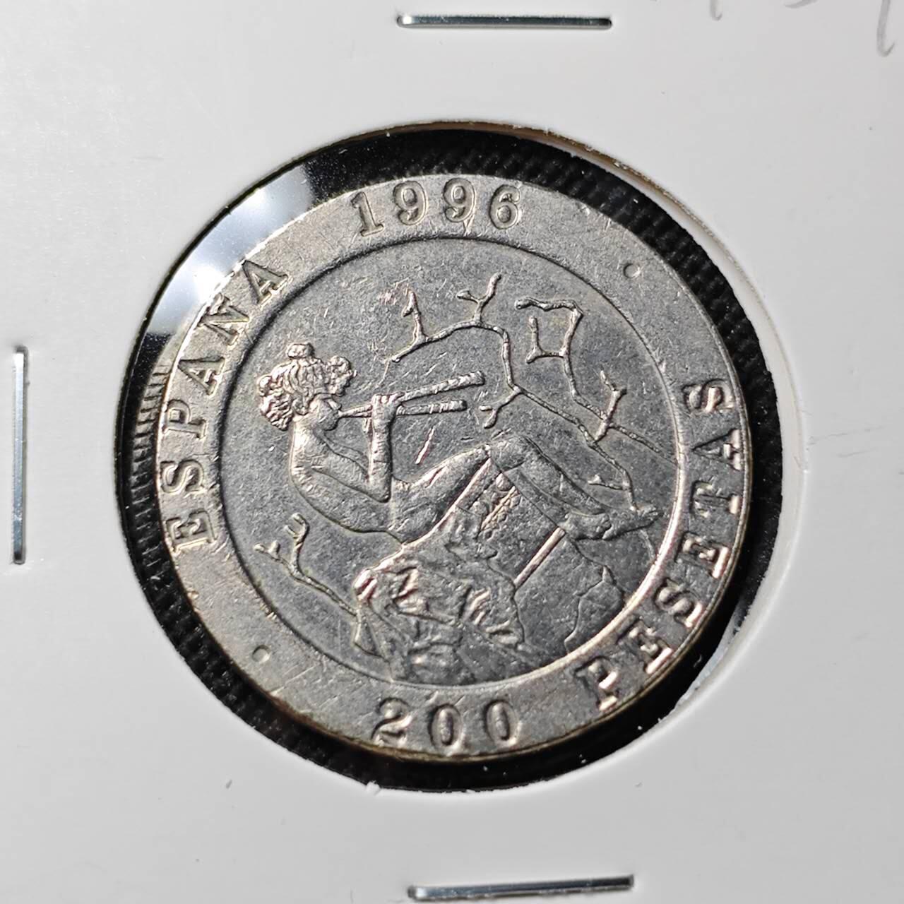KK钱币收藏小铺  第414期 2月预留时间 周末发货 1996西班牙200比塞塔 纪念币