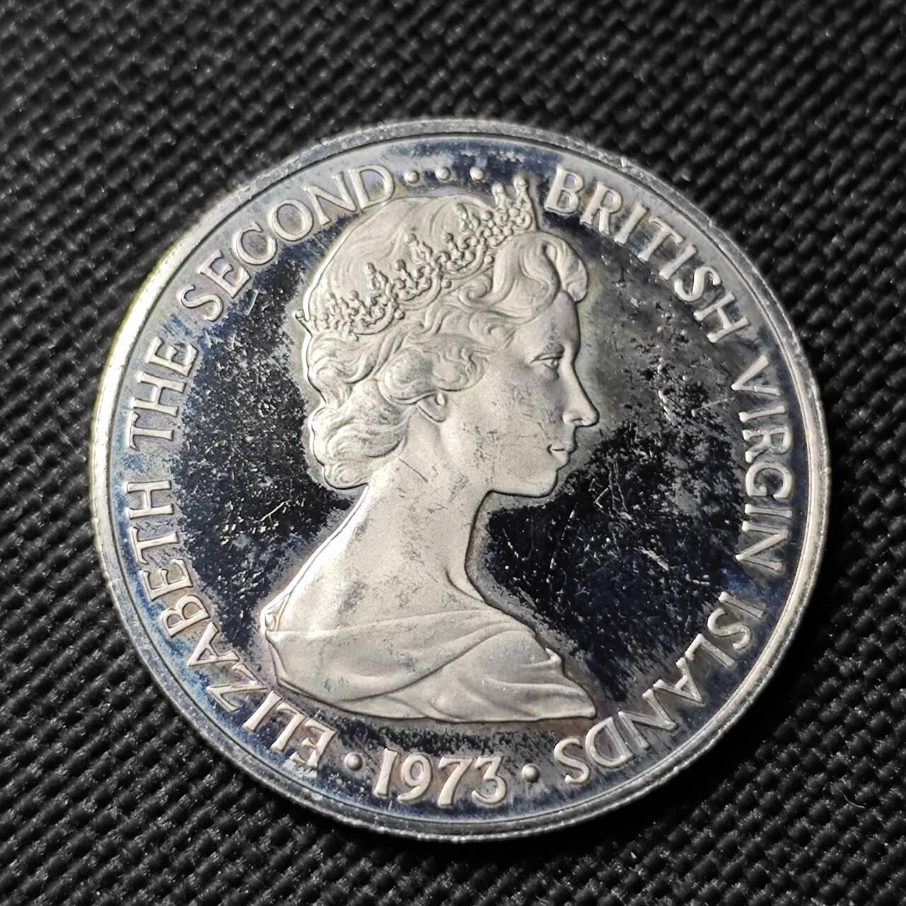 KK钱币收藏小铺  第414期 2月预留时间 周末发货 1973维尔京群岛25分 精制币