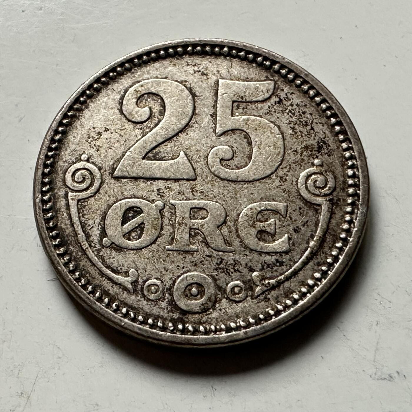 🌹外币初藏🌹🐯2026年第36场   每周二四六晚8️⃣点 接代拍 丹麦1919年克里斯蒂安十世25欧尔银币