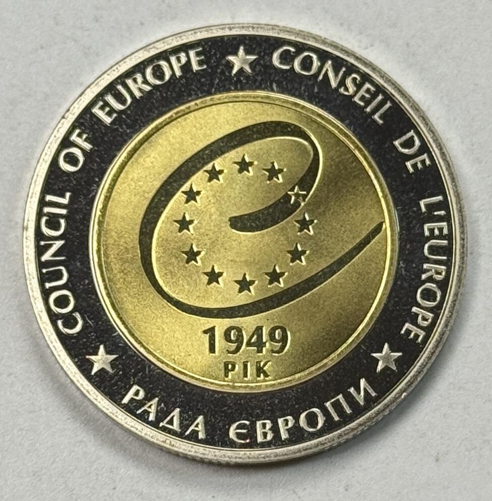 S&S Numismatic世界钱币-拍卖 第125期  乌克兰2009年 欧洲委员会成立60周年 5格里夫纳双色纪念币