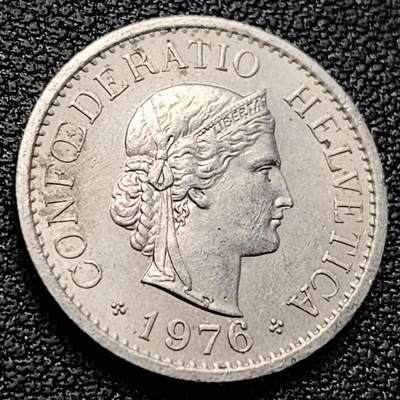 泉币菌-第218场-拍品多 请提前出价 - 瑞士 1976年 10生丁 自由女神 铜镍币  19.15mm