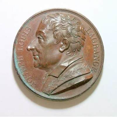 法国1818年 大数学家拉格朗日高浮雕精制大铜章 40MM - 法国1818年 大数学家拉格朗日高浮雕精制大铜章 40MM