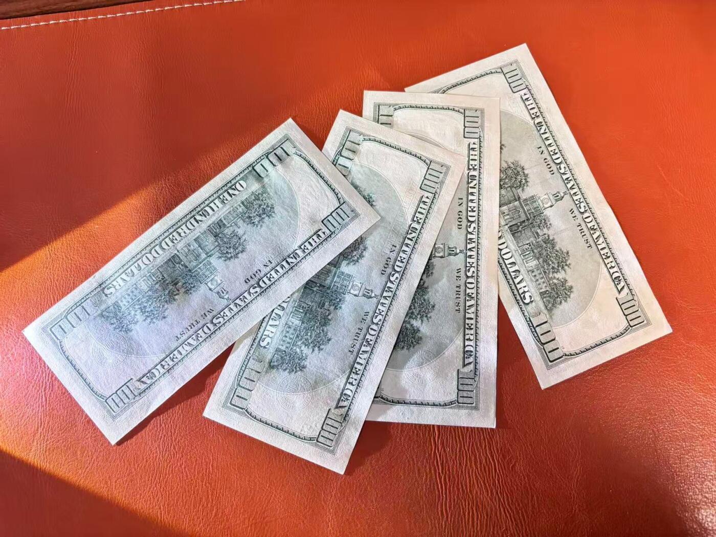 【Blue Auction】世界纸币精拍第802期——18级TOP拍卖/信誉/品质/专业/高效💫 【一组4张 含无47】美国 1999年100美金 AU/UNC-