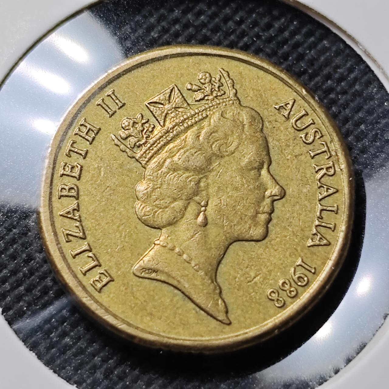 KK钱币收藏小铺  第414期 2月预留时间 周末发货 1988澳大利亚土著人2元 