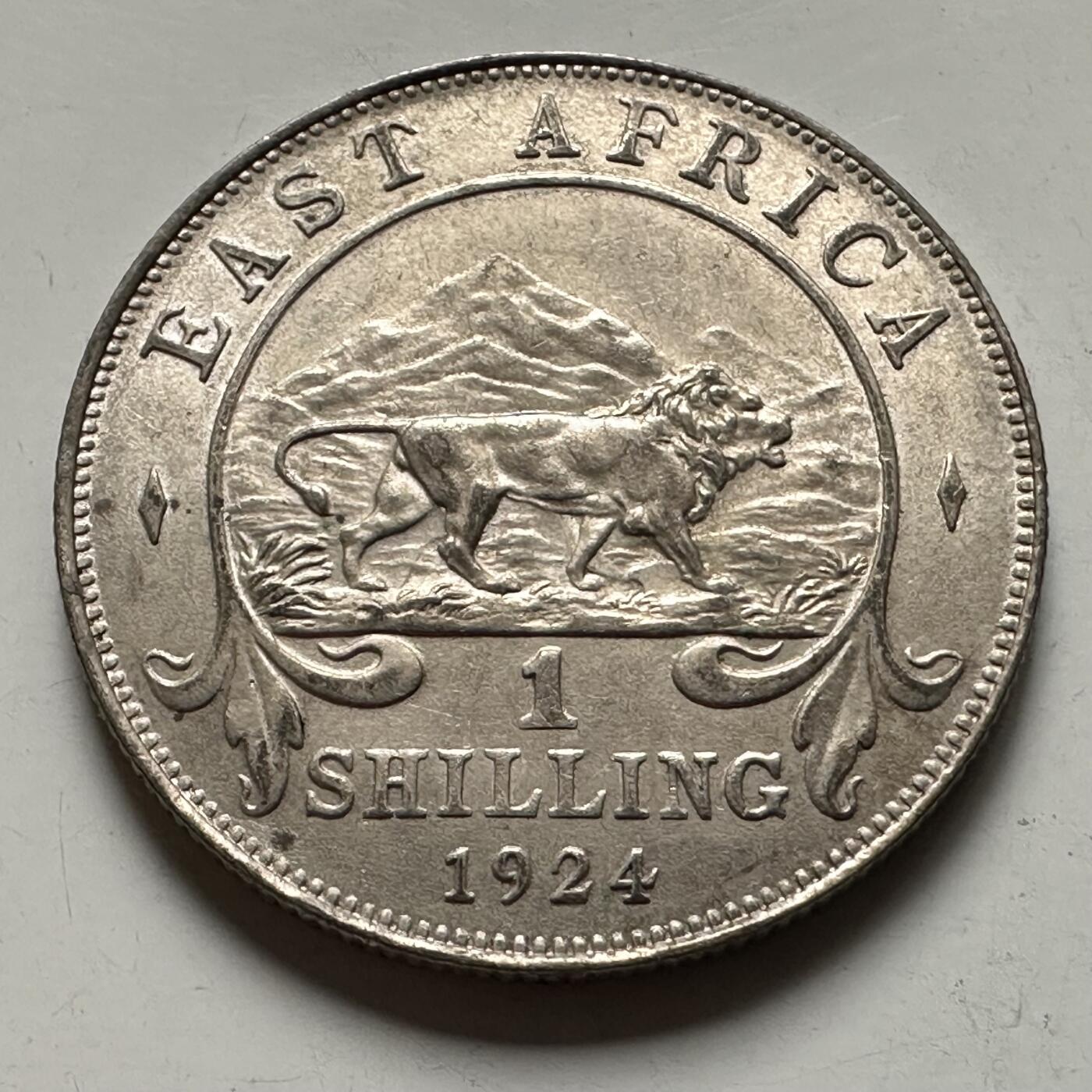 🌹外币初藏🌹🐯2026年第36场   每周二四六晚8️⃣点 接代拍 英属东非 1924年  1先令银币 25%银-7.78g-27.4mm 银色好