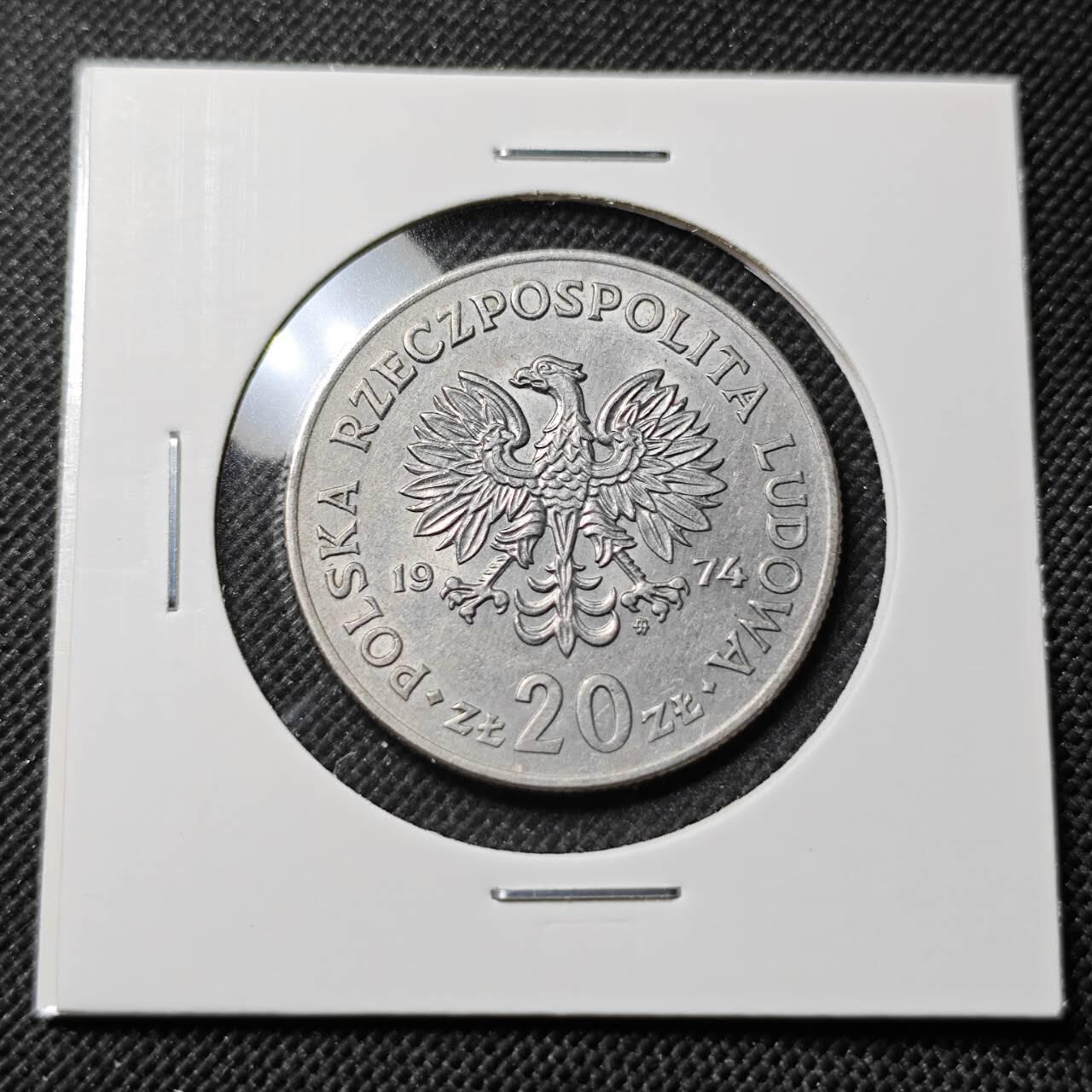 KK钱币收藏小铺  第414期 2月预留时间 周末发货  1974波兰20兹罗提