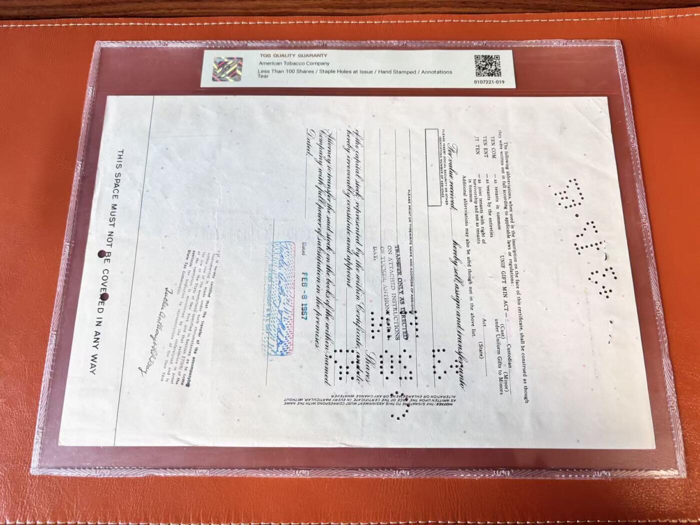 【Blue Auction】世界纸币精拍第802期——18级TOP拍卖/信誉/品质/专业/高效💫 【一组4张】美国 1967-83年 大票幅 雕版印刷股票一组 TQG58-45