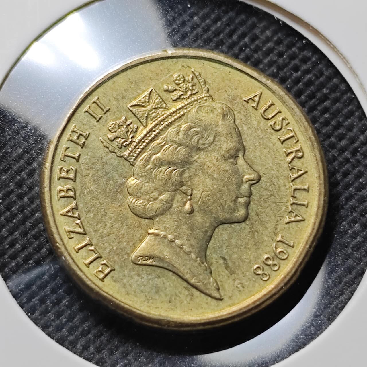 KK钱币收藏小铺  第414期 2月预留时间 周末发货 1988，澳大利亚土著人2元