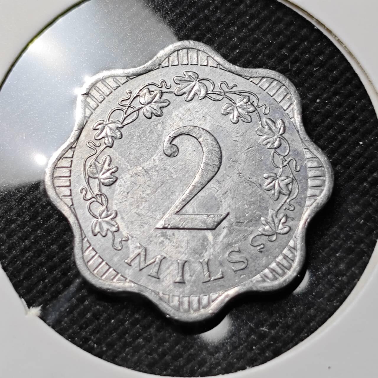 KK钱币收藏小铺  第414期 2月预留时间 周末发货 1972马耳他2米尔 