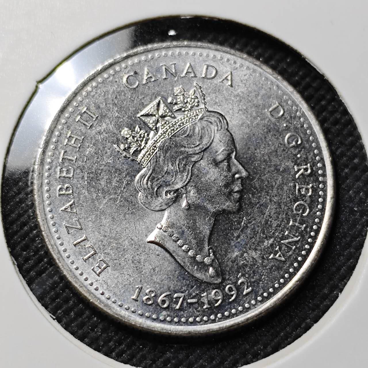 KK钱币收藏小铺  第414期 2月预留时间 周末发货  加拿大25分纪念币 好品