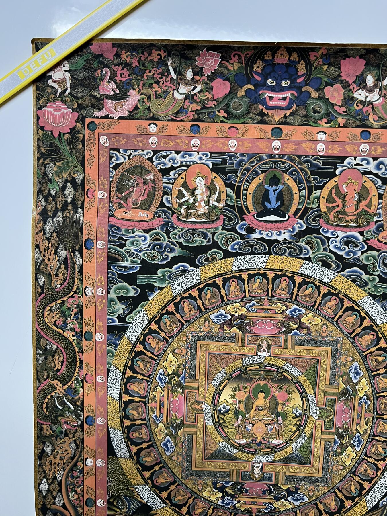 零元拍：唐卡装饰艺术复制画 （非原画）做旧工艺 名稱：曼茶羅 尺寸60✖️40