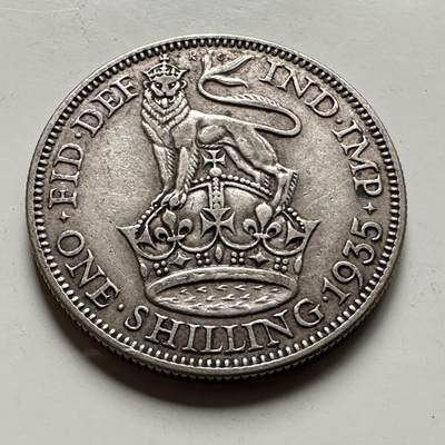 🌹外币初藏🌹🐯2026年第36场   每周二四六晚8️⃣点 接代拍 - 英国 1935年1先令银币 50%银-5.66g-23.5mm a