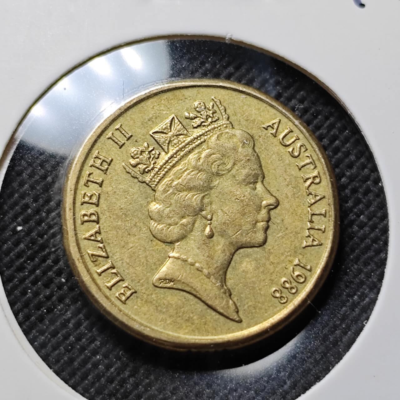 KK钱币收藏小铺  第414期 2月预留时间 周末发货 1988澳大利亚土著人2元 