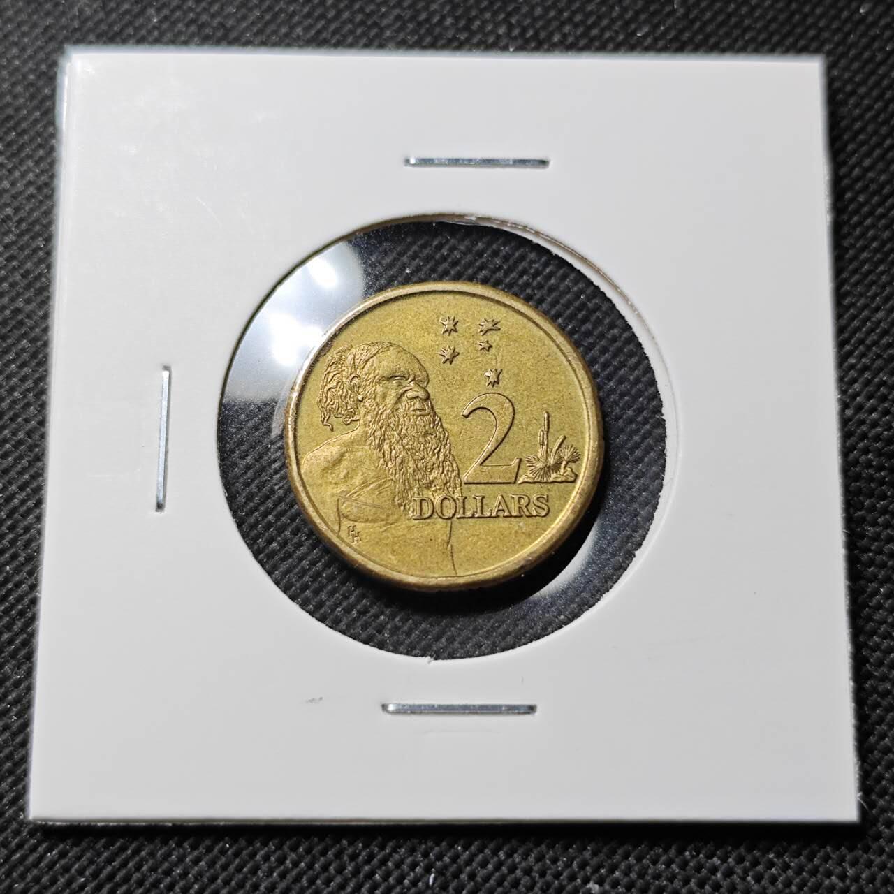 KK钱币收藏小铺  第414期 2月预留时间 周末发货 1988澳大利亚土著人2元 