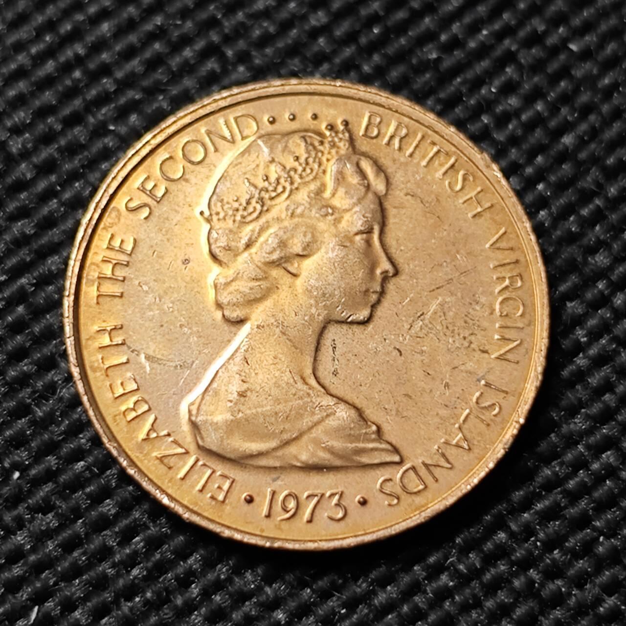 KK钱币收藏小铺  第414期 2月预留时间 周末发货 1973英属维尔京群岛1分精制币