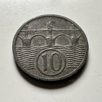 🌹外币初藏🌹🐯2026年第36场   每周二四六晚8️⃣点 接代拍 - 波希米亚和摩拉维亚保护国 1941年 10赫勒 锌质流通币