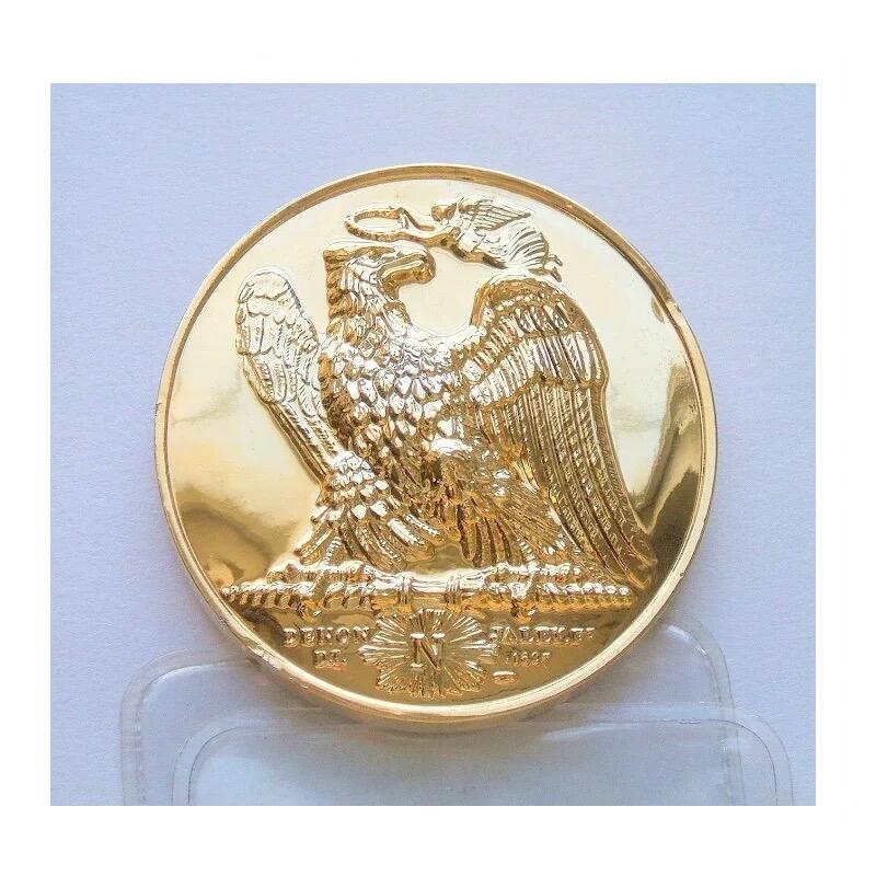 【艺术】法国艺术大章纪念1806年 拿破仑战争+雄鹰高浮雕精制大镀金章 40MM