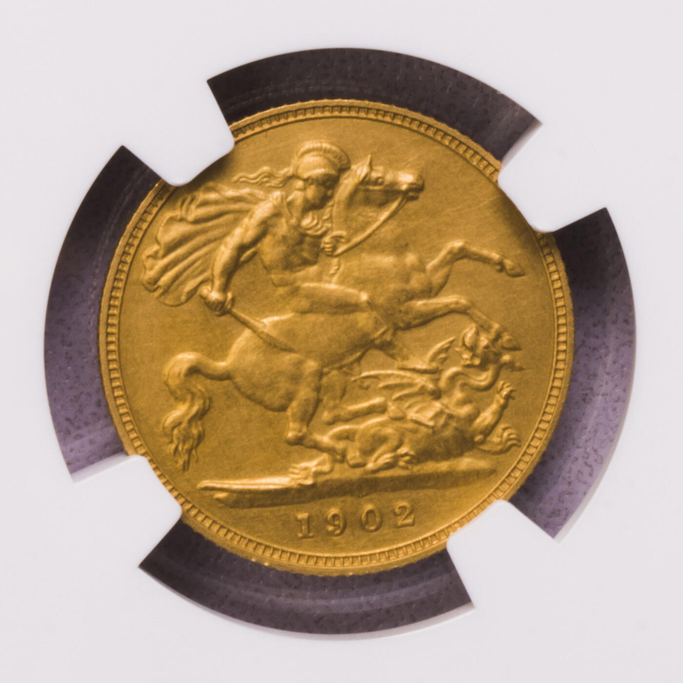 1902英国爱七1/2+1镑金币2枚套 pf