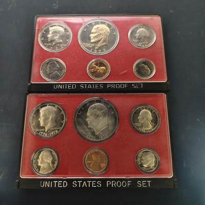 【全场包邮】纯粹捡漏拍517场 - 美国1973/1976年官方封装精制套币2套一组