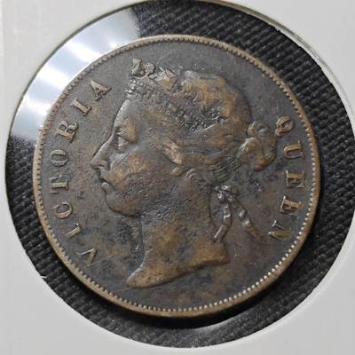 KK钱币收藏小铺  第415期 2月预留时间 周末发货 1884英属海峡1分 