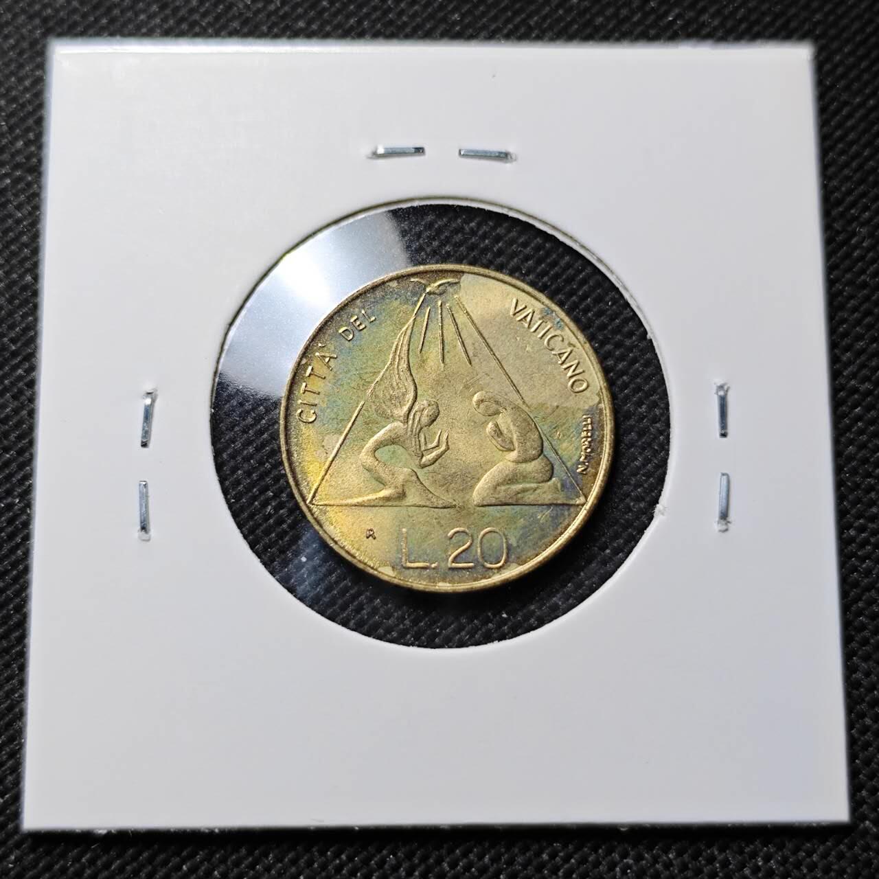 KK钱币收藏小铺  第414期 2月预留时间 周末发货  梵蒂冈20里拉