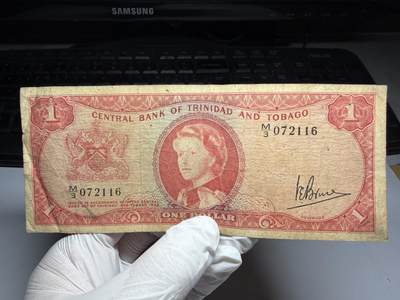 2026年集古藏今外币拍卖第三期-第10场—（总第320拍-纸币专场），本期拍完结算一次，发货时间2-3天，休息几天后继续新的一期拍卖。 - 1964年特立尼达和多巴哥一元