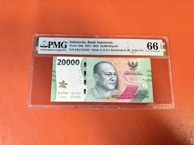 【Blue Auction】世界纸币精拍第802期——18级TOP拍卖/信誉/品质/专业/高效💫 - 【全同5】印尼 2022年20000卢比 PMG66EPQ