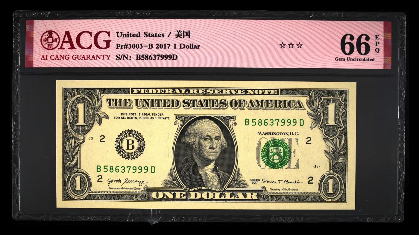 品味人生 一美元豹子号一张爱藏评级 66