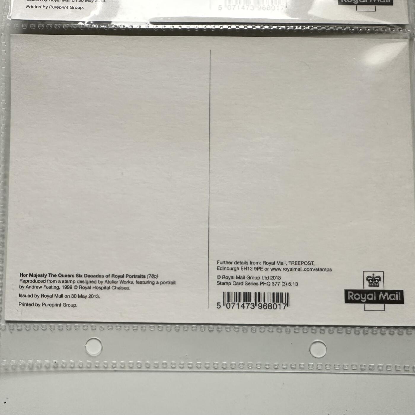 🌹外币初藏🌹🐯2026年第36场   每周二四六晚8️⃣点 接代拍 英国 2013年 伊丽莎白二世 六十年皇家肖像 6枚全套 邮票明信片 票面5.79英镑