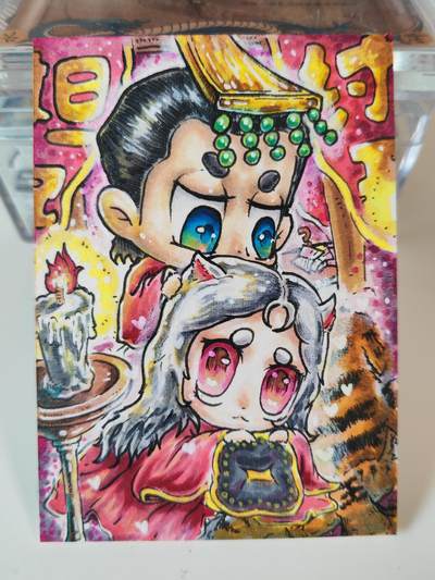 阳大大卡牌拍卖第107期（持续收拍品，周五晚上九点截拍，进群福利早知道） - 【手绘卡】E神 纣王戏貂蝉 绝色手绘卡1/1