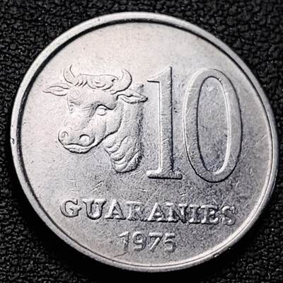 泉币菌-第219场-拍品多 请提前出价 - 巴拉圭10瓜拉尼硬币 19.34mm 