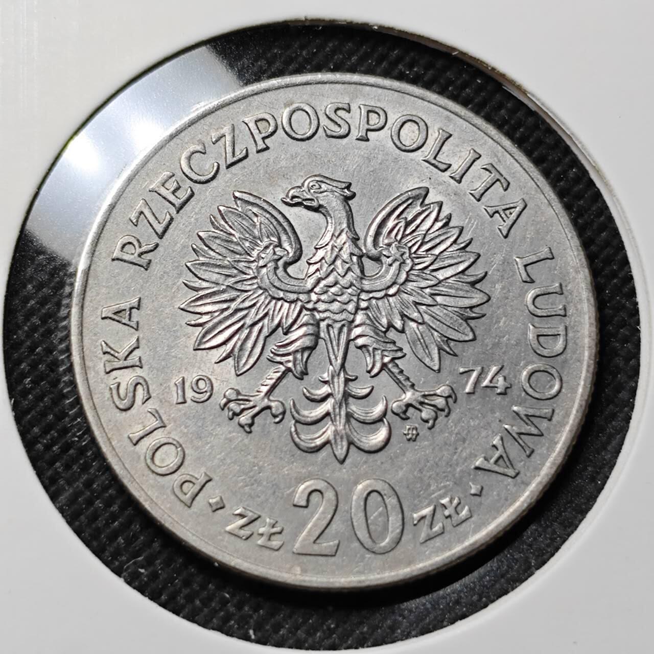KK钱币收藏小铺  第414期 2月预留时间 周末发货  1974波兰20兹罗提