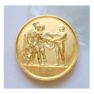 【艺术】法国艺术大章纪念1812年 拿破仑攻打俄国+雄鹰高浮雕精制大镀金章 40MM - 【艺术】法国艺术大章纪念1812年 拿破仑攻打俄国+雄鹰高浮雕精制大镀金章 40MM