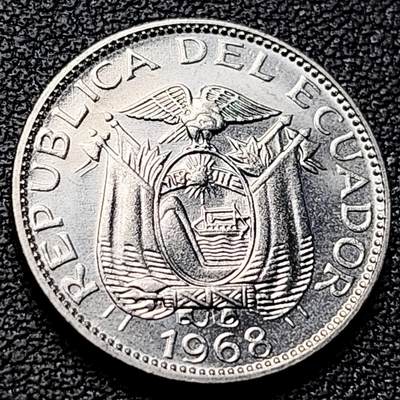 泉币菌-第219场-拍品多 请提前出价 - 厄瓜多尔 10分硬币 1968年版 