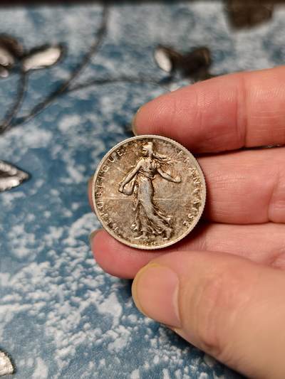 抚柳草堂-第二十一期章牌钱币  奖章勋章 满百包邮 放漏专场 - 1918法国2法郎播种女神银币 重10.1g 法兰西第三共和国时期经典流通银币 雕刻家名家Oscar Roty设计 彩光漂亮细节到位