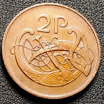 泉币菌-第219场-拍品多 请提前出价 - 爱尔兰 1982年 2便士青铜币 抽象动物鸟 26mm 竖琴 