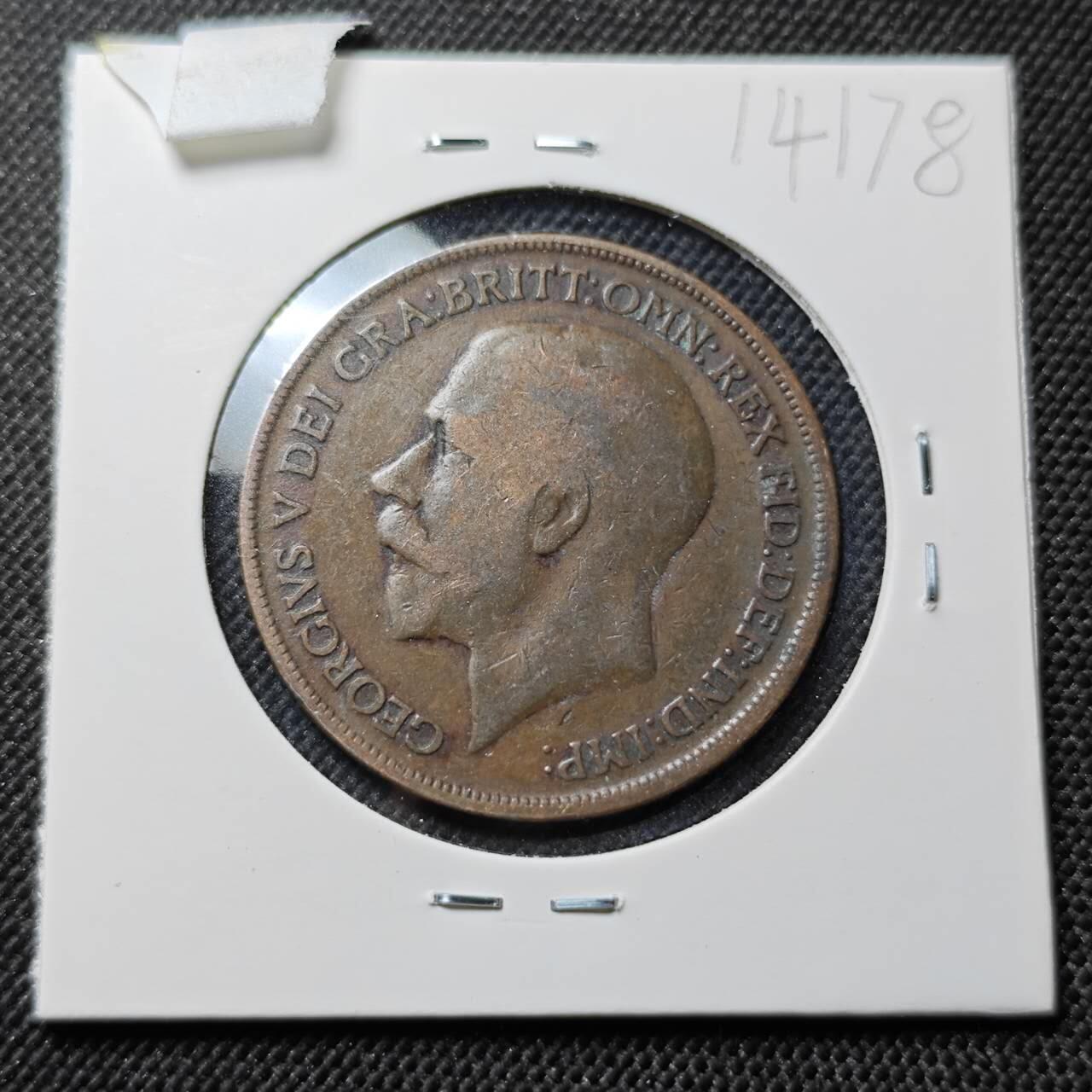 KK钱币收藏小铺  第414期 2月预留时间 周末发货  1918英国1便士