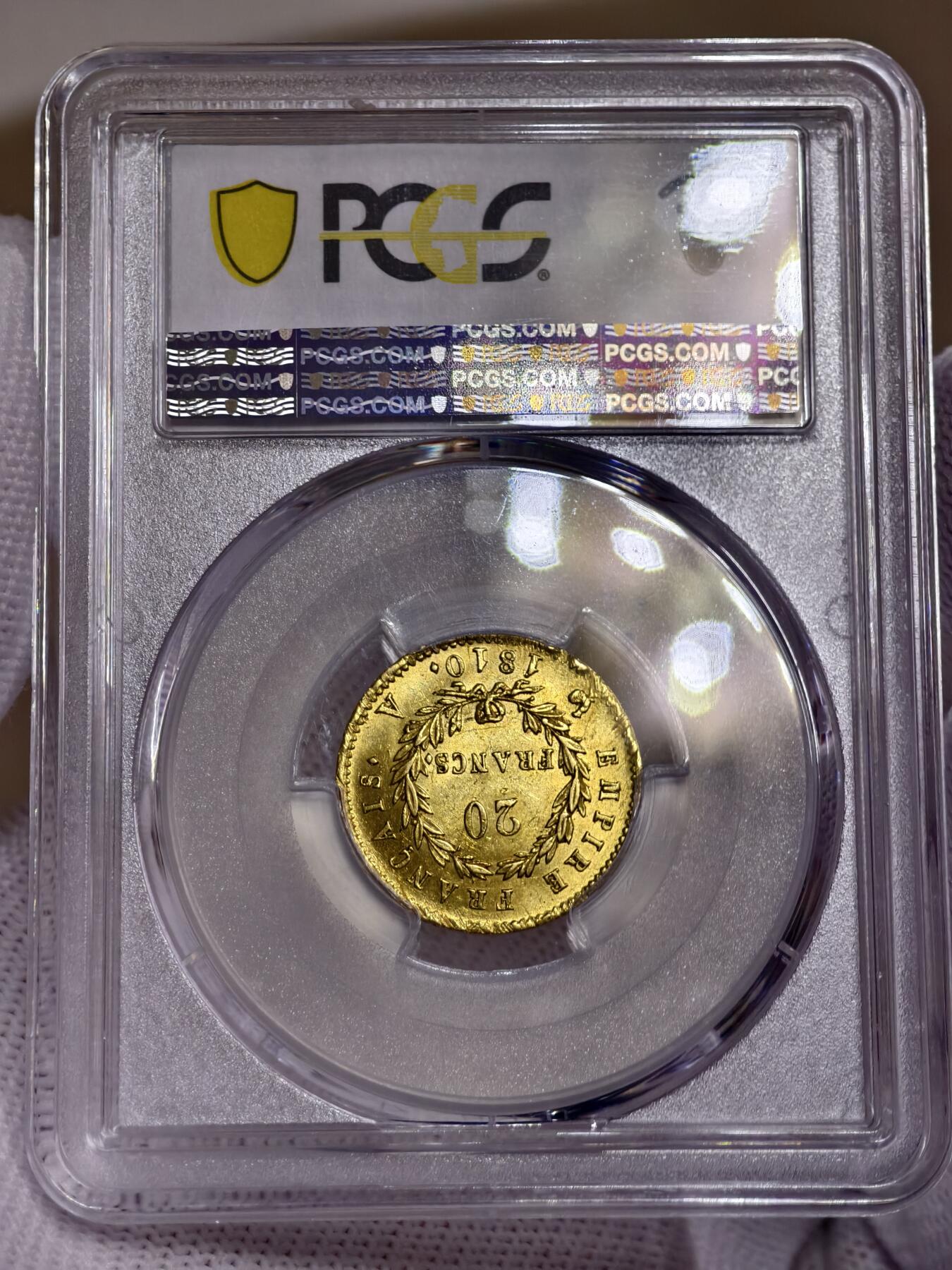 PCGS-MS62法国1810年拿破仑一世20法郎金币