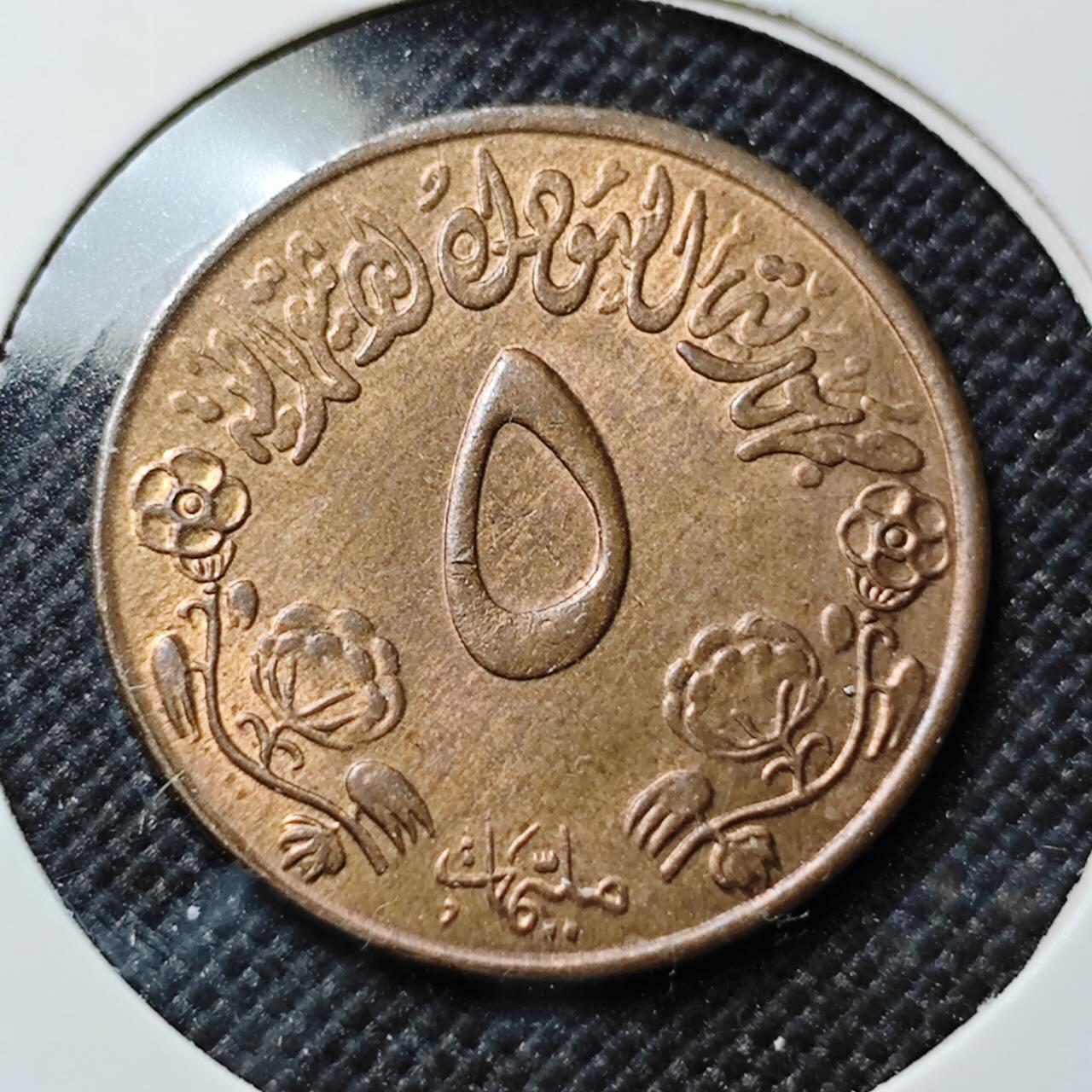 KK钱币收藏小铺  第414期 2月预留时间 周末发货  苏丹5米利姆铜币 好品