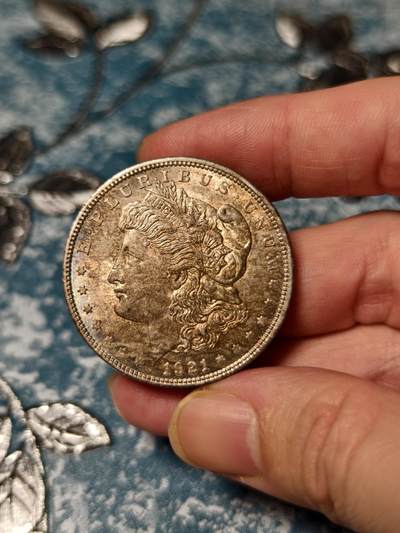 抚柳草堂-第二十一期章牌钱币  奖章勋章 满百包邮 放漏专场 - 1921美国摩根1美元大银币 重26.8g 状态非常好底板丝滑压力十足细节也很棒 淡淡的彩光几乎没有磨损