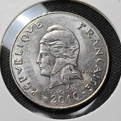 KK钱币收藏小铺  第415期 2月预留时间 周末发货 2010法属玻利尼西亚20法郎