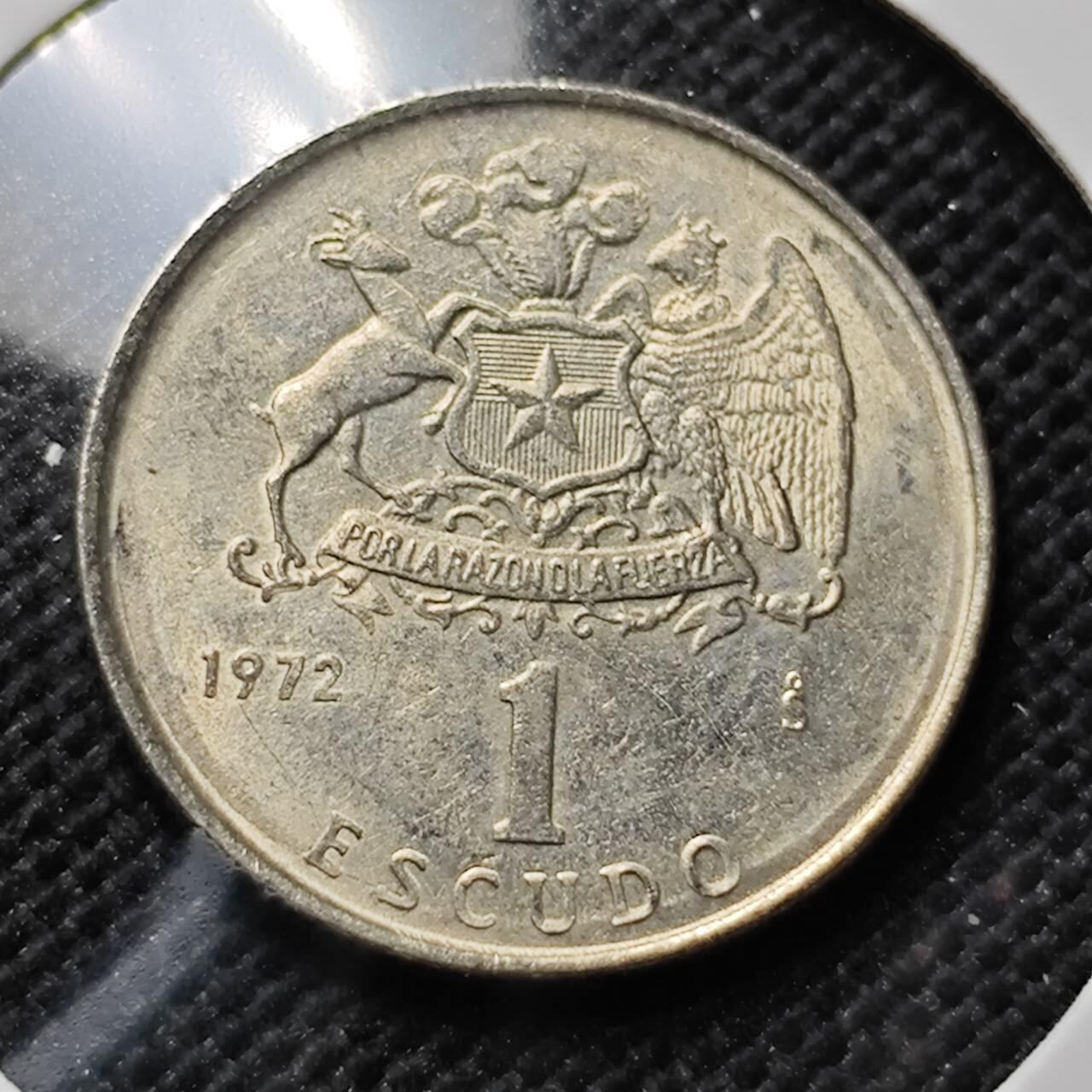 KK钱币收藏小铺  第414期 2月预留时间 周末发货 1972智利I埃斯库多 