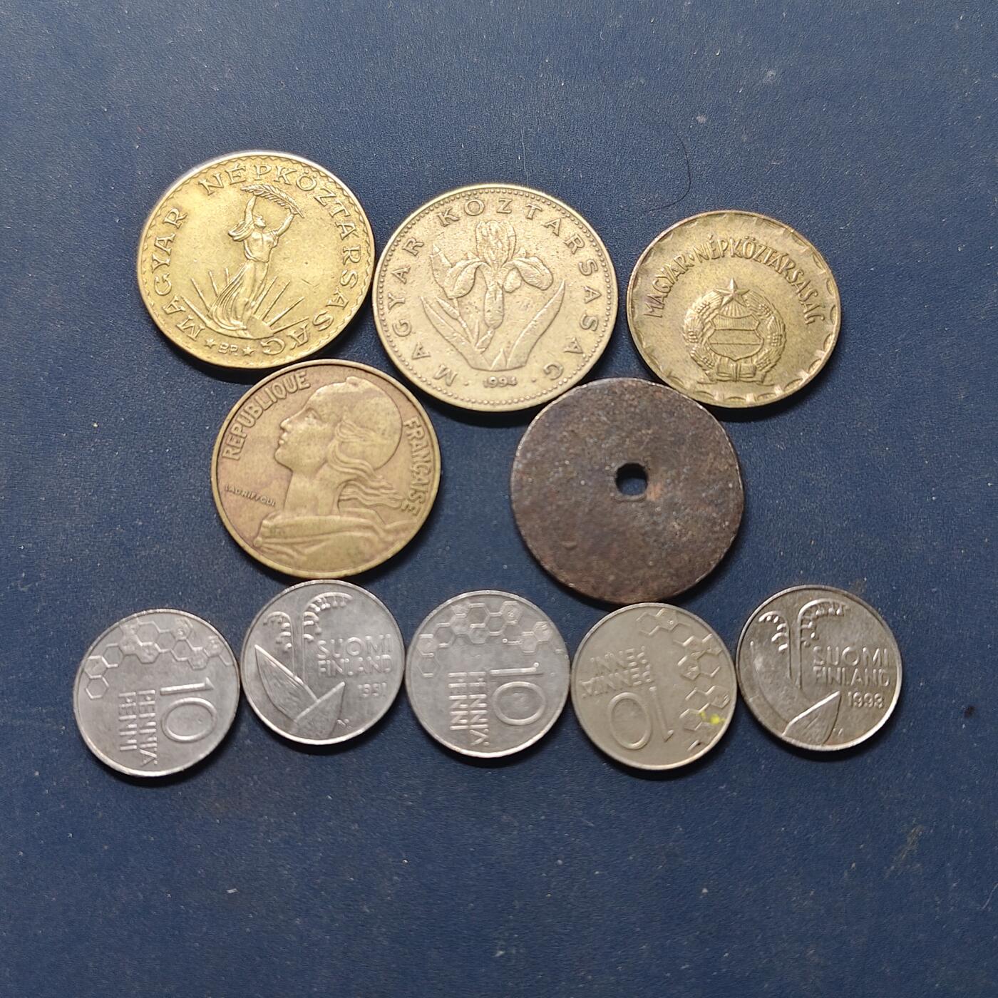 【全场包邮】纯粹捡漏拍516场【专场】 世界各国各年份散币10枚一组-匈牙利+芬兰等
