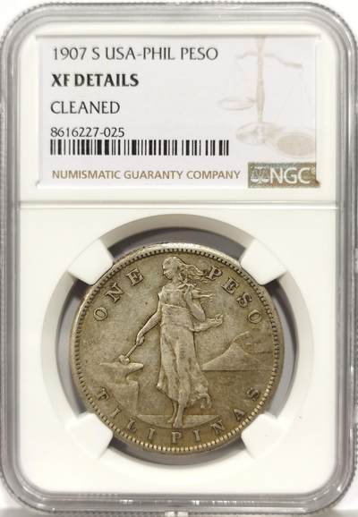 博洋堂世界钱币拍卖第167期（全场包邮） - NGC XF 美属菲律宾1907年火山打铁女神1比索银币