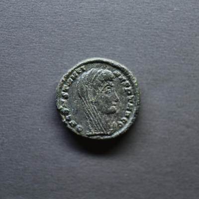 【良泉】4月16日【西方古代打制币】拍卖108件 - 公元347-348年【古罗马】君士坦丁大帝“驷马车版”追思币，2.12克