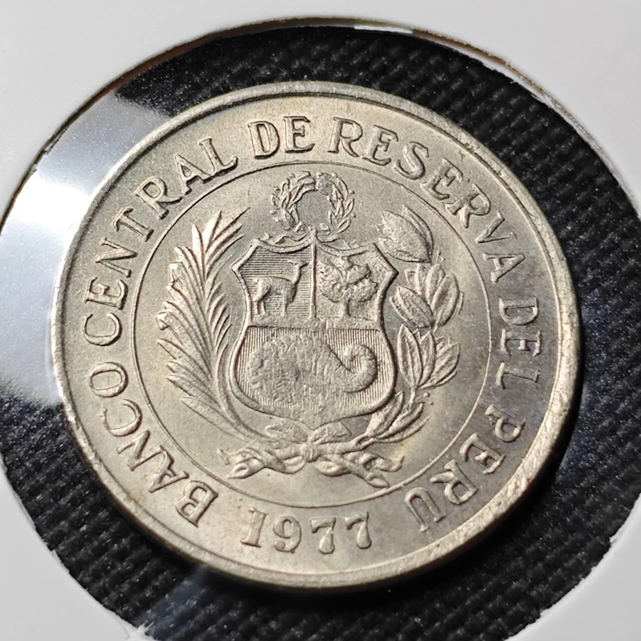 KK钱币收藏小铺  第414期 2月预留时间 周末发货 1977秘鲁5索尔 好品